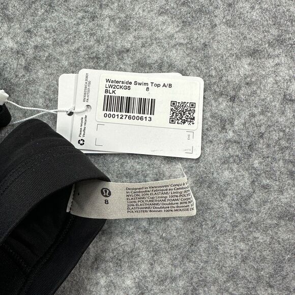 Lululemon Waterside Swim Top Black Triangle Bikini Size 8 A/B - Picture 10 of 10